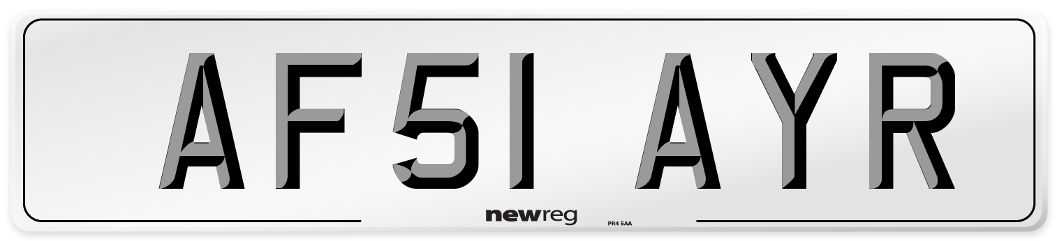AF51 AYR Number Plate from New Reg